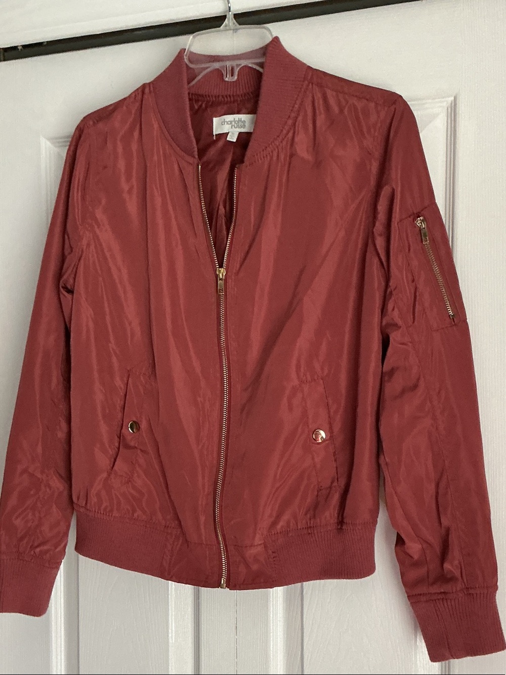 Charlotte Russe Rose Bomber Jacket